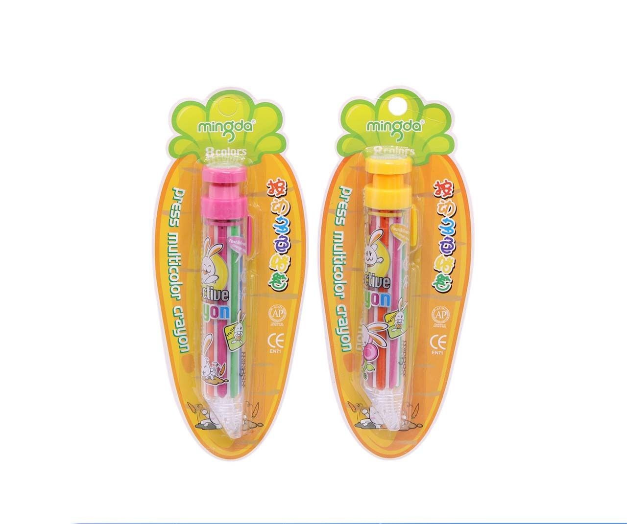 مداد شمعی فشاری ۸ رنگ